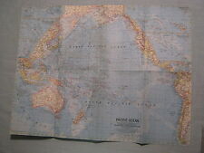 VINTAGE PACIFIC OCEAN, NEW ZEALAND NEW GUINEA MAP National Geographic April 1962 picture