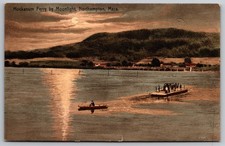 Northampton, Massachusetts - Hockanum Ferry in the Moonlight 1909 Postcard picture