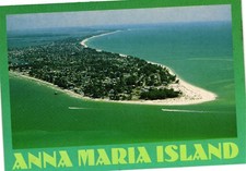 Vintage Anna Maria Island Florida Aerial View Tampa Bay Postcard Unposted picture