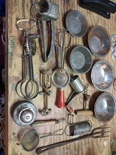 Antique Kitchen Tool Lot -- Utensils -- Lot Of 16 picture