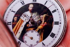 Antique Imperial Russ Silver Pocket Watch-Coronation of Tsar Alexander III picture