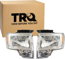 2 Piece Headlight Assembly Set Halogen Chrome Bezel Driver & Passenger picture