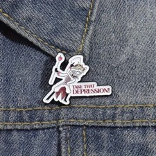 Take That, Depression Enamel Pin - Inspired By Hazbin Hotel Lucifer Morningstar picture