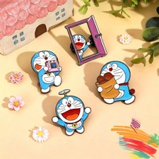 4pcs Cute Doraemon Enamel Pin Metal Badge Cartoon Anime 1.0