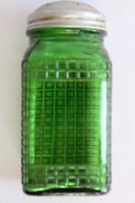 VINTAGE GREEN DEPRESSION GLASS WAFFLE OWENS ILLINOIS HOOSIER SHAKER picture