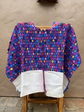 Vintage Handwoven Guatemalan Huipil Blouse, Authentic San Pedro Sacatepequez picture