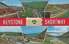 Postcard PA: Keystone Shortway, I80, Sharon & Stroudsburg, Pennsylvania picture