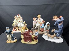 Gorham Norman Rockwell Porcelain Figurines Lot 5 Toymaker Skating Clown 1970s picture