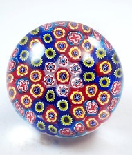 M Design Art Blown Glass Rainbow Millefiori Paperweight PP-0199 picture