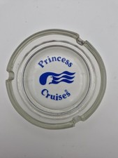 Vintage Princess Cruises Cruise Line Logo Clear Glass Advertising Ashtray picture