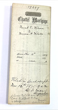 Antique Chattel Mortgage Deed Document Paper Ephemera 1874 North Bay Oneida NY picture