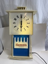 Vtg Hamm’s Hamms Beer Clock Lighted Advertising Sign - Clock Not Working READ picture
