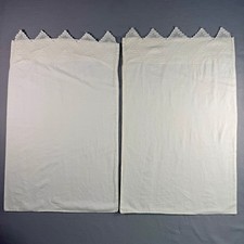 Unisex Vintage Lace Trim White Linen Pillowcase Set Standard Cottagecore picture