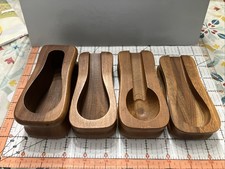 Group Of (4) Decatur  Walnut Single Pipe Cradle Rack Holder Display Stand picture