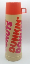 Vintage 1980's Dunkin' Donuts Thermos Bottle 84A73 Plastic & Glass 13.5