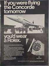 1970 Rolex Oyster GMT-Master Chronometer Concorde Plane Original Print Ad VTG picture