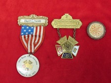 Antique/ Vtg Ancient Order Knights Of The Mystic Chain Pin/Badge/Ribbon. picture