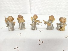 VINTAGE SET OF (5) HANDCRAFTED ANRI TORIART ORCHESTRA ANGEL MUSICIANS ITALY. picture