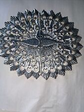 1985 Godinger Silver Art Co. Silverplated Peacock Trivet Art Deco EP Zinc Italy picture