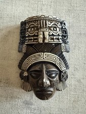 Vintage MAYAN / AZTEC MASK 5 1/2” Tall Wall Art picture