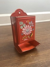 Cheerful Vintage 50s 60s Match Holder Orange Floral by Ransburg picture