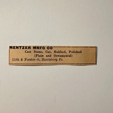 Mentzer Manufacturing Co. Cast Stone Harrisburg PA 1929 Ad 4AF2-S37 picture