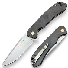Carbon Fiber EDC Pocket Knife Ball Bearing Pivot Razor Sharp D2 Steel Blade picture
