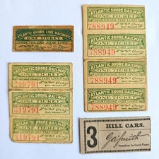 Antique Atlantic Shore Line Railway Hill Cars Maine Transit Tickets Ephemera Lot picture
