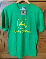 NOS JOHN DEERE 100% Cotton Logo T-SHIRT Tractor Farm Deer NWT GREEN ADULT LARGE picture
