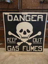 🚨 Vintage SKULL -N- CROSSBONES Danger Sign ~ Original Deadstock picture