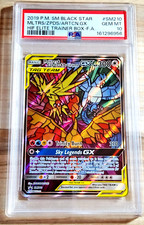 2019 Pokemon MOLTRES, ZAPDOS, & ARTICUNO GX #SM210 Black Star Promo PSA 10 picture
