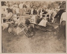 Midget Auto Racing Crash #23 Long Island NY 1930s - Original Photo Himes Estate picture