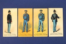 4 Sweet Caporal Cigarettes Antique Trading Cards – Military Sailor Soldier 1886 picture