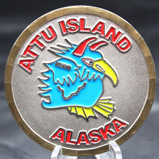 US Coast Guard Attu Island Alaska LORAN C Northern Pacific Challenge Coin 1.75