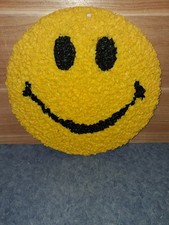 Vntg Kage Yellow Smiley Face Melted Plastic Popcorn 13.5