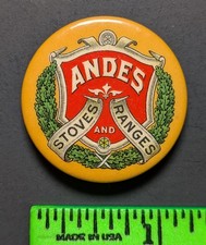 Vintage Andes Stoves and Ranges Pinback Pin picture