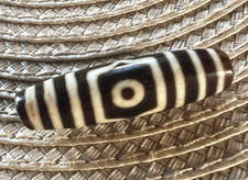 SUPER TOP Exceptional Ancient Like Quality Tibetan Agate Stone DZI Bead with 3 E picture