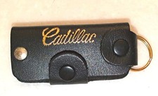 Vtg Al Johnson Cadillac Tinley Park IL Leather Key Case Fob Holder Gold Script picture