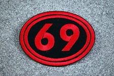 69 SIXTY NINE OVAL Biker Vest Jacket Patch embroidered, motorcycle picture