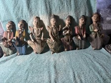Vintage Teak Or Similar Hardwood Thai Celestial Dancer/ Court Musician, 7 10-11” picture