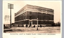 MUNICIPAL LIGHT & POWER PLANT ponca city ok real photo postcard rppc oklahoma picture