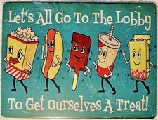 TIN SIGN *12x16* Movies Snack Bar Ice Cream Hot Dogs Popcorn Soda Candy #73 picture