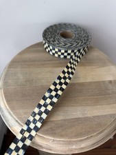 New Retired Mackenzie Childs Courtly Check Taffeta Ribbon  I “X 10 Yds Wireless picture