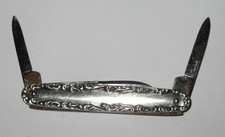 Antique Folding Fruit Knife  Pen Knife Sterling Silver  BEAUTIFUL picture