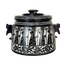 Pyxis Persepolis Mural Stoneware Solid Stone Carved Container Urn Canister Crock picture