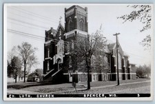 c1910's Evangelical Lutheran Church Spencer Wisconsin WI RPPC Photo Postcard picture