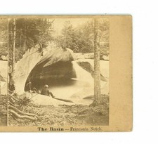 B4378 White, The Basin, Franconia Notch, Signed Tax Stamp, New Hampshire D picture