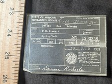 Vintage 1959 Drivers license, Springfield Missouri picture