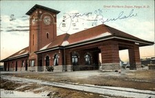 Great Northern Depot Fargo North Dakota vintage postcard a801 picture