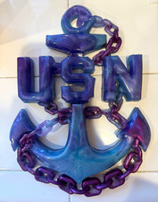 Handmade Resin Navy Chief Anchor CPO SCPO MCPO Custom Colors USN Wall Decor picture
